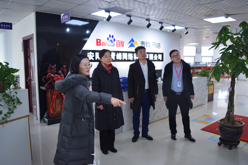 中共河南省委網信辦社評處處長李麗同志，中共安陽市委網信辦副主任、市互聯網行業黨委書記王曉萌同志蒞臨安陽青峰網絡參觀指導！